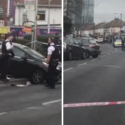 The crash happened in Ilford Lane this morning (February 16)