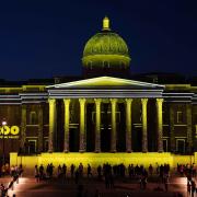 As part of its bicentenary celebrations The National Gallery was illuminated with a lightshow on May 10