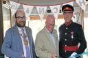 Huntingdon mayor, Cllr David Landon-Cole, HCCN supporter Graham Moore and the Deputy Lieutenant of Cambridgeshire, Daryl Brown.