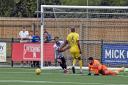 St Ives Town put pressure on the Barking goal during their FA Cup tie