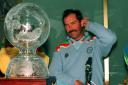 Graham Gooch with the World Cup trophy in 1992 before the final against Pakistan (pic: Graham Chadwick/EMPICS)