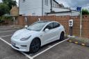 Car charging at the new South Woodford electric vehicle charging hub