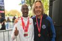 Amin Koikai and Terry Knightley at Chelmsford Marathon