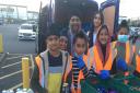 Amrita Sapal (second from right) gave £120 to SEVA, a Sikh charity feeding the homeless in Ilford