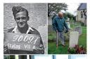 Harold, in 1941 prisoner 90091 at Stalag VIIA, in 2004 at the grave of Harry Jassby and in 2012 with Kirsty Law at Fairlop Waters. Pictures:  David Martin