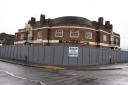 Half of the ground floor extension of the former Doctor Johnson pub was damaged.