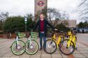 Cllr John Howard with the bikes. Picture: Redbridge Council