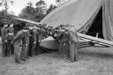 Boys of the Air Training Corps inspect a Kirby cadet glider at Denham Gliding School, Buckinghamshire. Photo: Imperial War Museum