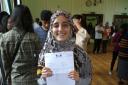 Suhaa Mahmood got three A*s (Maths, Further Maths and Physics) and is off to read Engineering at Trinity College, Cambridge in October.