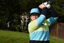 Emma Nagler in her attempt to get 54 holes in one day at Chigwell Golf Club