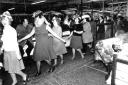 Female workers at Dagenham Ford, enjoying themselves.