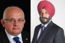 Leader of the Tories Cllr Paul Canal, left, and leader of the council Cllr Jas Athwal, right..