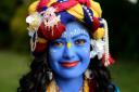 A girl dressed as Krishna celebrating the Janmashtami Festival. Picture: PA/Andrew Matthews