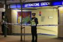 Police cordon off Leytonstone Underground Station in east London following a stabbing incident. Photo: PA/Jonathan Brady