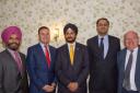 Jas Athwal, MP Wes Streeting, Cllr Singh Bola,  Indian High Commission First Secretary, Ashish Sharma and MP Mike Gapes.