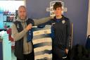 Ilford manager Richard Ponsford welcomes Liam Oliver to the club