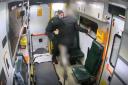 A medic was pushed out the back of an ambulance by an abusive patient in November