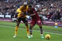 Mohammed Kudus in action for West Ham against Wolves