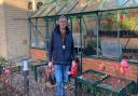 Alan Kingsford working in the hospice garden