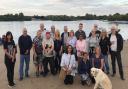 Some of the group on their weekly Thursday evening sunset walk around Fairlop Waters
