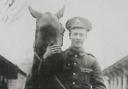 George Coombes with a Field Artillery horse