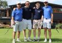 Rob Green (second left) and his mates took part in the Big Golf Race for Prostate Cancer UK