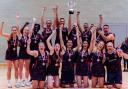 Ziana Butt and Knights Netball Club teammates celebrate winning the National Mixed title. Image: Ben Lumley