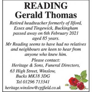 Gerald Thomas Reading
