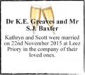 Dr K.E. Greaves and Mr S.J. Baxter