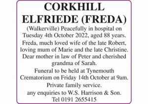 Corkhill Elfriede (Freda)