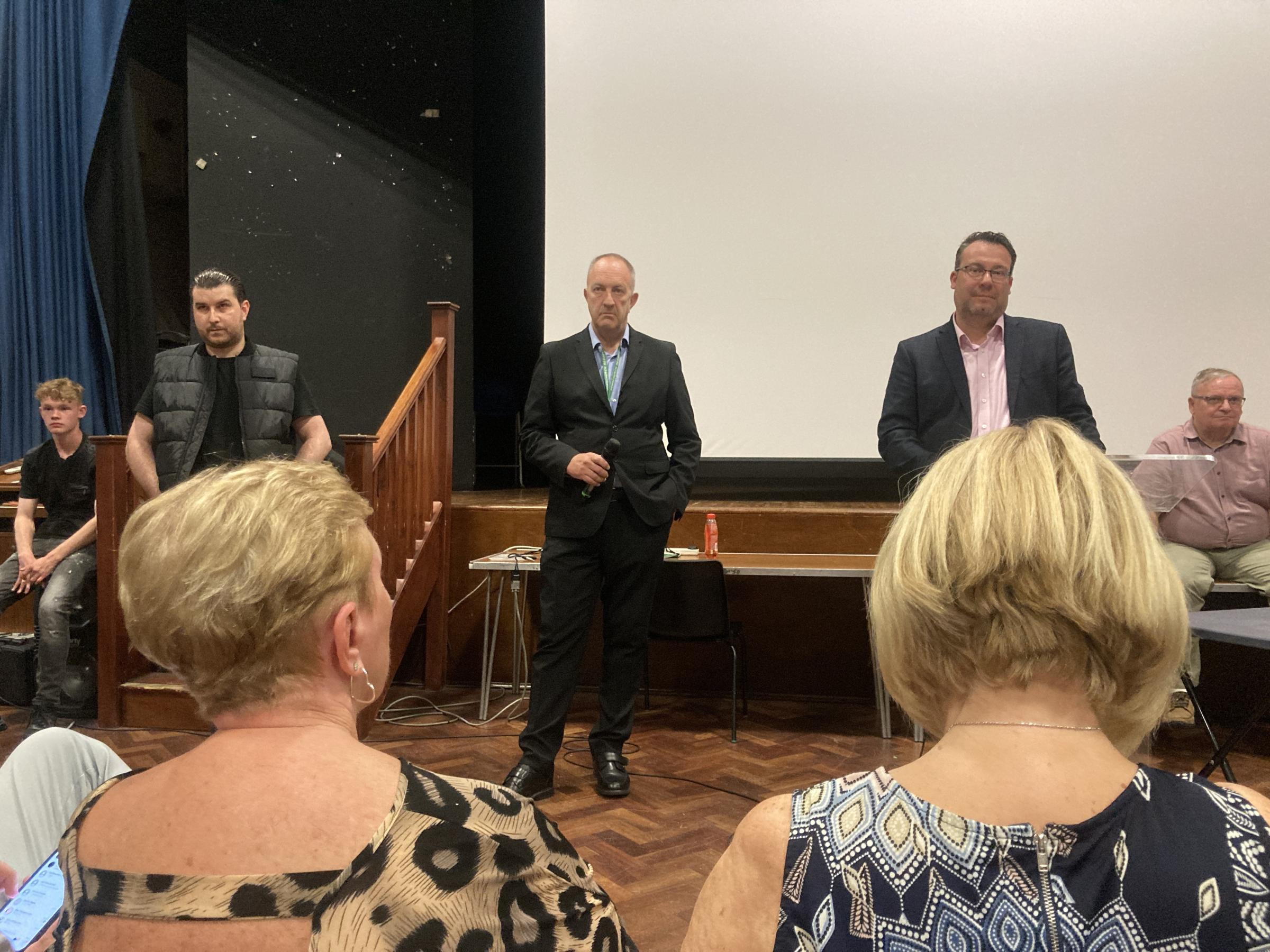 (Left to right) the landowners agent Liam Nicholson, council leader Ray Morgon, the councils chief executive Andrew Blake-Herbert. Image: LDRS