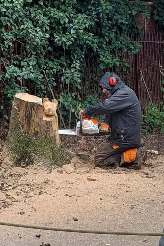 Ilford Recorder: Marshall has been chainsaw carving for ten years Ilford Recorder: Marshall has been chainsaw carving for ten years