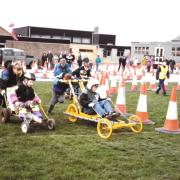 The go-kart races were popular with youngsters.