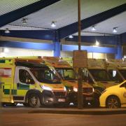 Ambulances outside Queen's Hospital in Romford