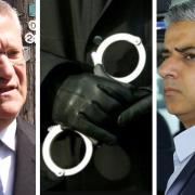 Tory MP Andrew Rosindell (left) said more police were needed after east London's solved crime rates fell significantly, but Labour mayor Sadiq Khan's office said Conservative cuts had reduced staff numbers.
