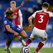 Chelsea's Reece James (left), pictured battling Arsenal's Kieran Tierney for the ball, was born in Ilford.