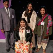Areeb Khan (front) with family at the awards in Birmingham