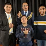 The borough's current youth members of parliament Ahmed Rahman and Faizan Ahmed with deputy MYP Yahya Jahaly (front) and former Redbridge mayor Zulfiqar Hussain