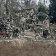 The grotto in Wanstead Park, which was destroyed by fire in 1884.
