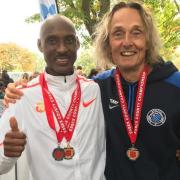 Amin Koikai and Terry Knightley at Chelmsford Marathon