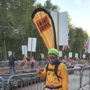 Harmander Singh after completing this year's London Marathon