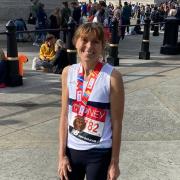 Ilford AC runner Gaye Young after the London Marathon