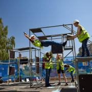 Parkour athletes and theatre performers tell the story of modern slavery in the construction industry