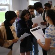 Caterham High School students celebrate on GCSE results day