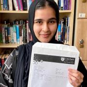 Caterham High School pupil Sidra Irshad received straight As in her A Level results
