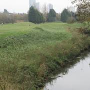 The River Roding near Ilford golf course, with Pioneer Point in the background. Picture posted to iwitness24 byTony Barclay