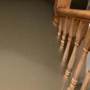 The basement of Muhammad Salim Akhtar's home in Woodford Green filled with flood water.