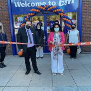 Representatives from charity Sue's House open the B&M store in King George Avenue, Newbury Park.