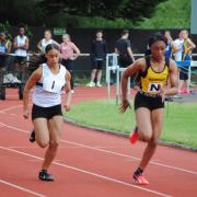 Aleena Lawrence of Ilford AC in Southern League action