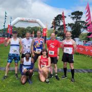 The winning team, which included three Ilford AC runners, in the mixed large team relay at Conquer24.